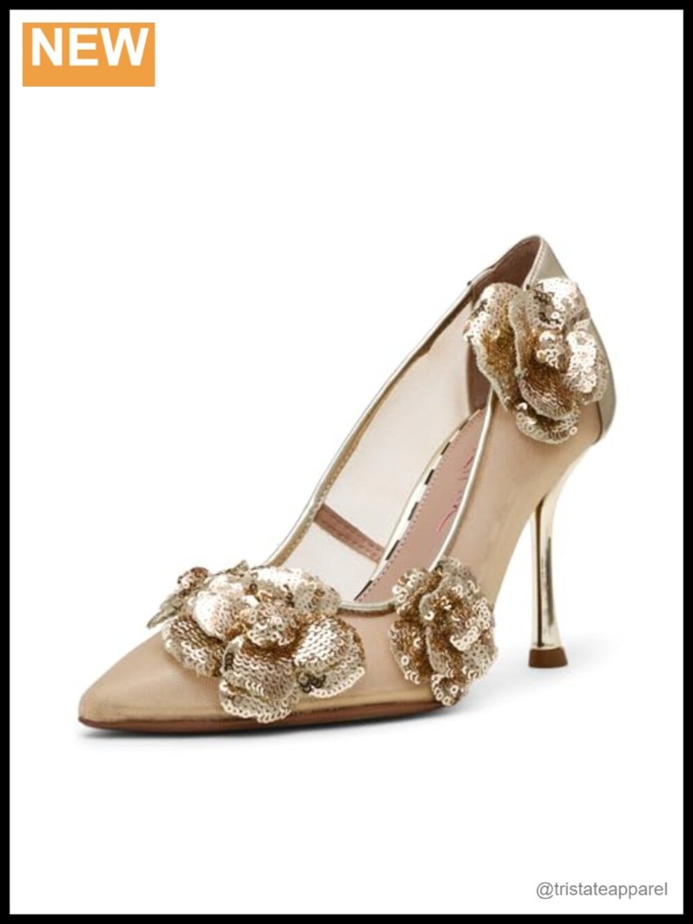 Women's Floral Mesh Stiletto Heel Slingback Pointed Toe Pumps Party Wedding